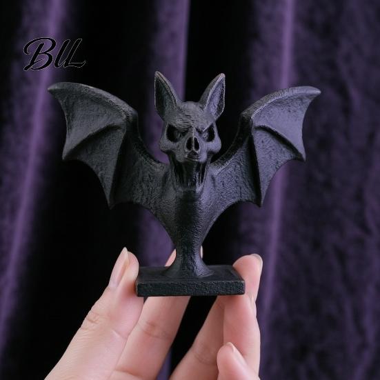 Creative Halloween Gifts 3D Printed Bat Figurine, Gothic Black Sculpture, Spooky Durable PLA Statue Tabletop Ornament for Home Shelf Desk Decoration