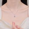 Yinbaichuan S925 Sterling Silver Moissanite Oval Water Drop Necklace for Women - Simple, Trendy Pendant on Box Chain