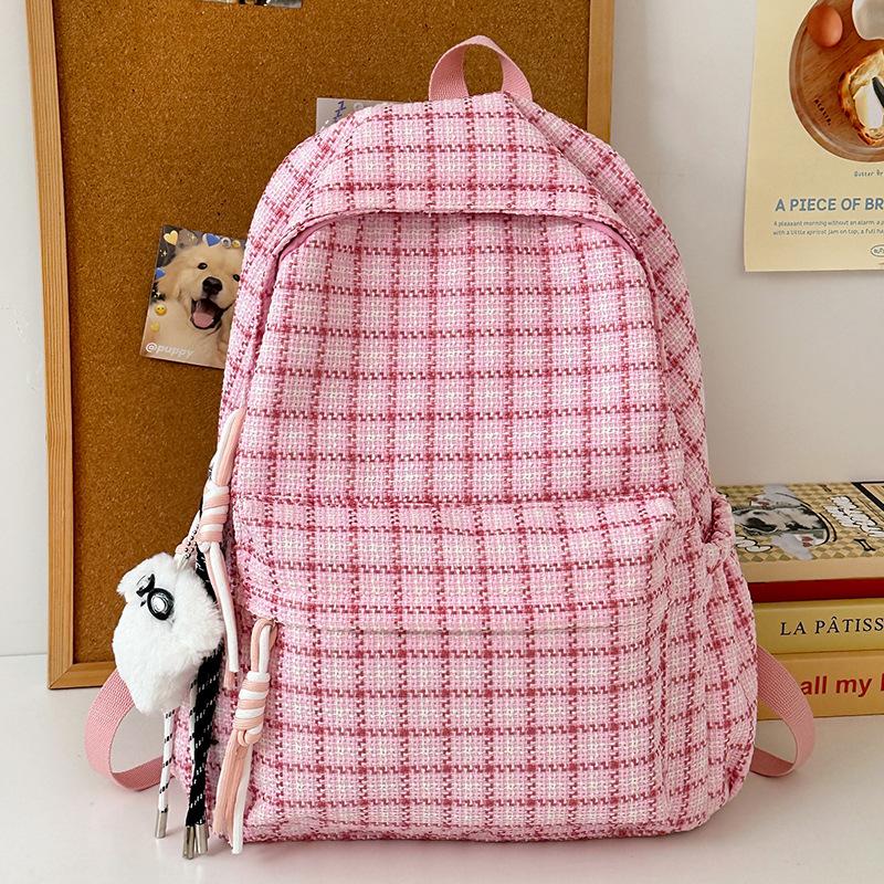 Children's Schoolbags Elementary School Students Junior High School Students Plaid Backpacks