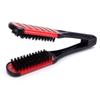 Portable Double Sided Hair Straightener V Shape Anti-Static Straight Hair Comb Wear-resistant Durable Hairdressing Straightener