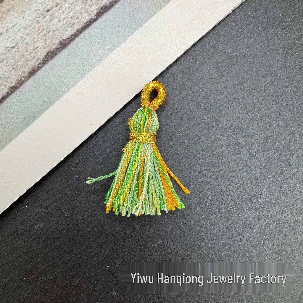 Korean Rainbow Tassel Pyssla Bead Keychain DIY Accessory