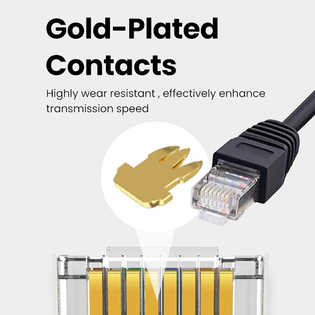 UT-025-0.6M RJ45 CAT6 8P8C STP UTP Male To Female Extension Cable with 304 Singal Switch Ethernet Network Patch Cord