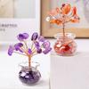 Natural Crystal Money Tree Ornament for Home Office Decoration Enhancing Energy and Fortune with Color Crystal Stone