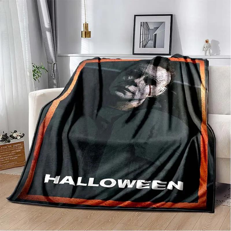 Horror movie character M-Michael Myers Halloween Home Bed Blanket Comfortable Portable Bedroom Sofa Picnic Blanket Gift