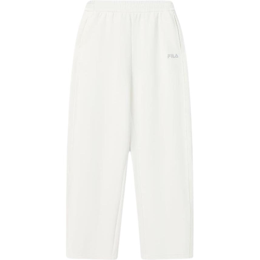 

FILA Original Knit Solid Color Lace-Up Mid-Rise Casual Pants Women bottoms F11W629601F-WT L