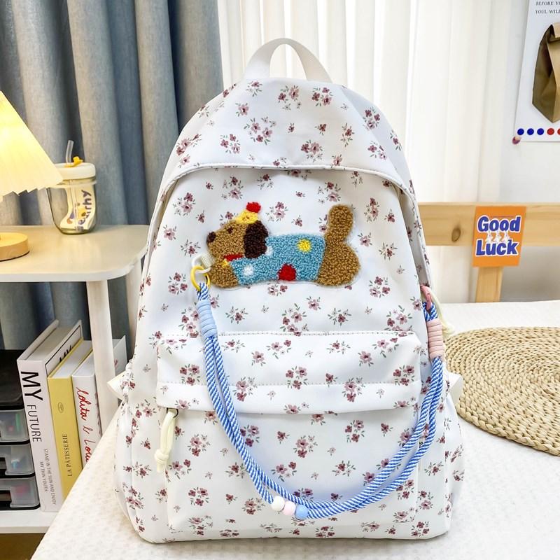 junior high school students, large capacity, lightweight and cute printed backpack, high school student travel backpack.
