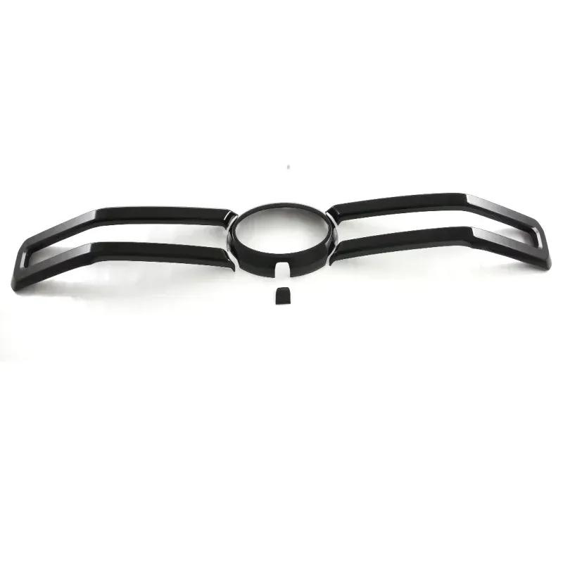 For Ford Everest Ranger  2024 Carbonfiber Black Front Hood Mesh Grille Bonnet Lip Molding Cover Trim Exterior Accessories