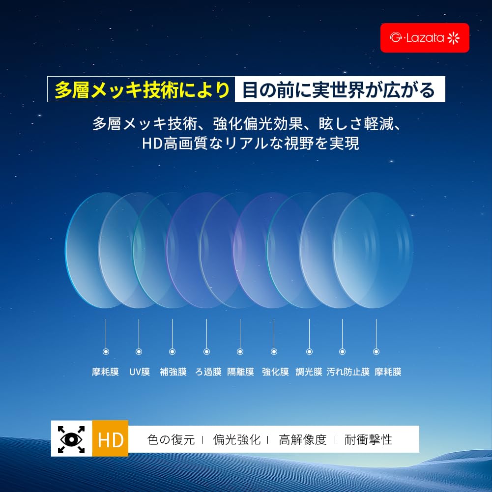 Glazata Polarized Sports Day and Night UV400 for Night and Driving Sunglasses, Use, Ultra-Lightweight Metal, Protection, Driving, Baseball, Cycling,