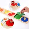 Montessori Wooden Shape Hand Grasping Board Toy Infant Childhood Education Teaching Aid Puzzle Montessori Geometric Figure Panel