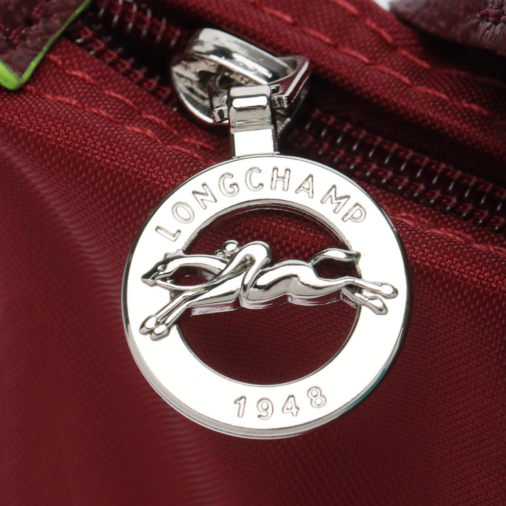 Longchamp Borsa Tote a Forma di Raviolo Pliage Manico in Pelle Bordi in Pelle Nylon Regular da Donna Rosso Melograno 34175919P98
