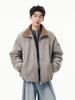 Men's Trendy Thickened Cotton Lapel Jacket for 2025 Fall/Winter - Loose Warm Motorcycle Outerwear