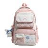 Printed Contrast Student Schoolbag Women's College Style Multi-Compartment Backpack