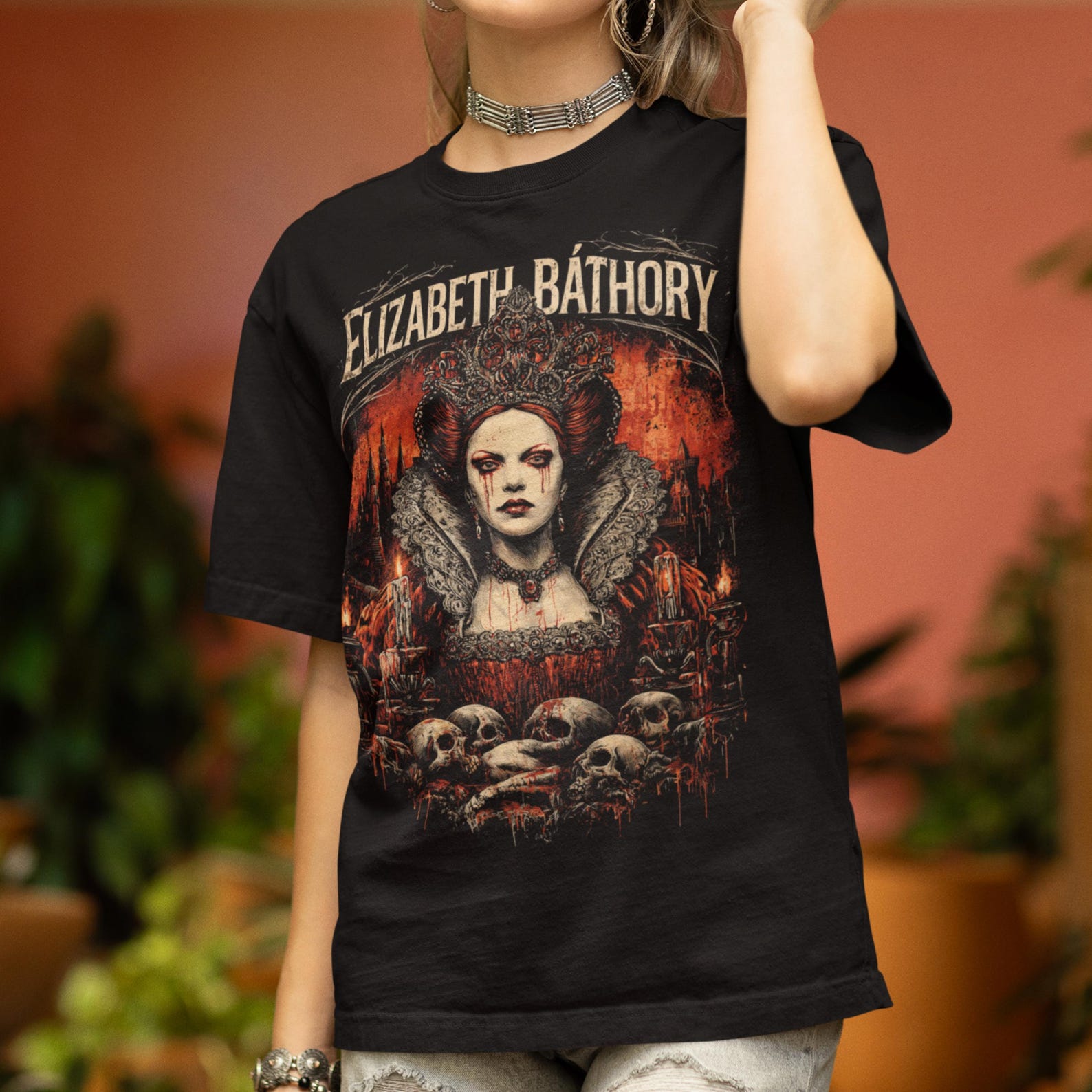 Elizabeth Bathory Shirt: The Blood Countess T-Shirt | Gothic Vampire Queen Shirt | Dark History Horror Unisex Tee | Horror Fans Gothic Gift 2XL
