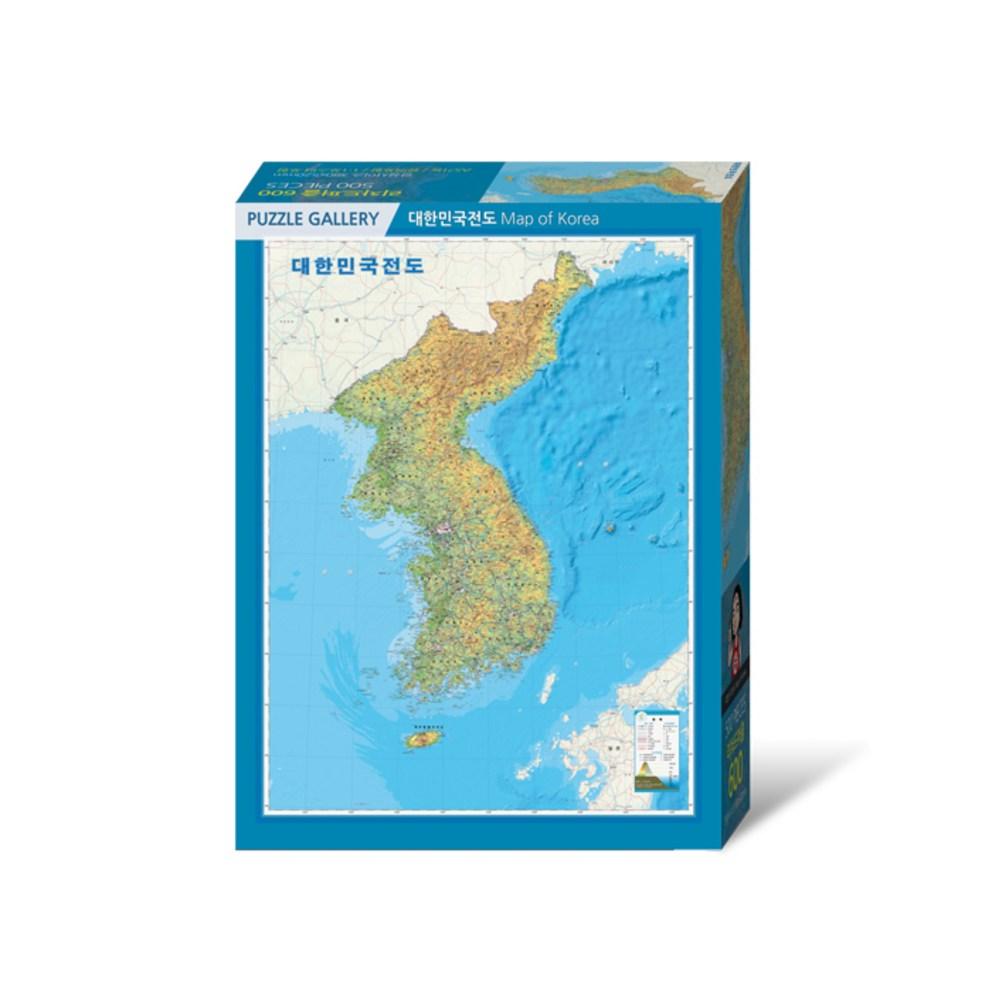 Puzzle Gallery Educational 500-Piece Jigsaw Puzzle - Map of South Korea (PG600) - Puzzle Only