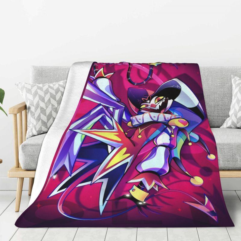 Custom Helluva Boss Black Humor Animated Musical Film Blanket Warm Fleece Soft Flannel Throw Blankets for Bedding Outdoor Autumn