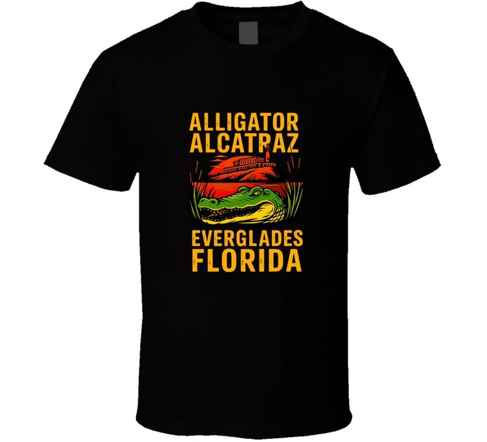Alligator Alcatraz Sunset Tee Funny Everglades Florida Ice Gift T Shirt S