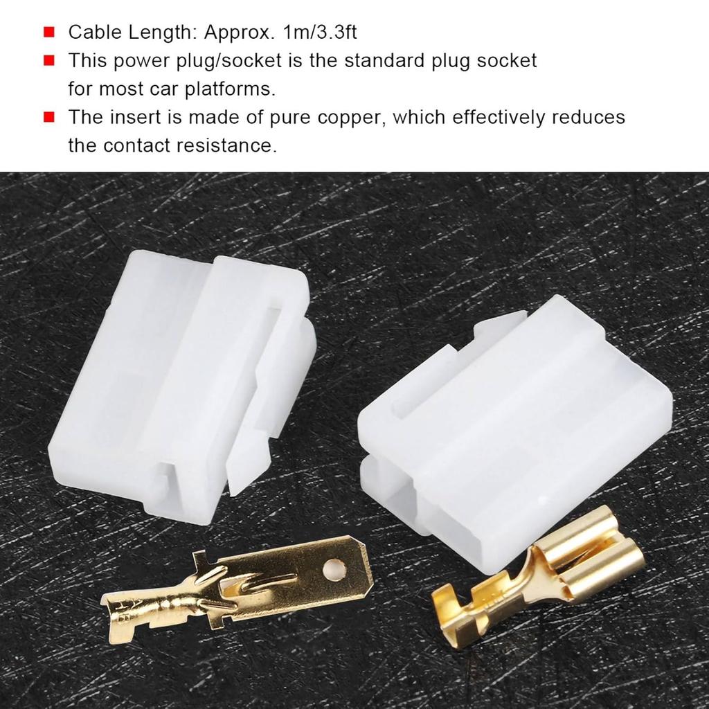 Acouto T-Type Power Plug 2 Pin for Car Radio Cable Connectors Automotive Electrical T Shape Wire Connector Male Female Socket Plug and Pin for