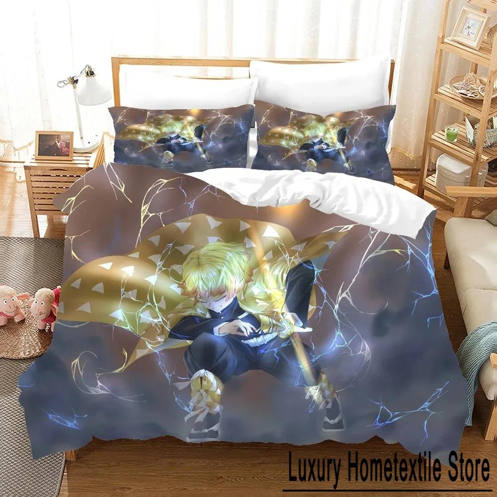 Fashion 3D Print Anime Ghost Killing Blade Bedding Sets Duvetcover Set With Pillowcase Twin Full Queen King Bedclothes Bed Linen