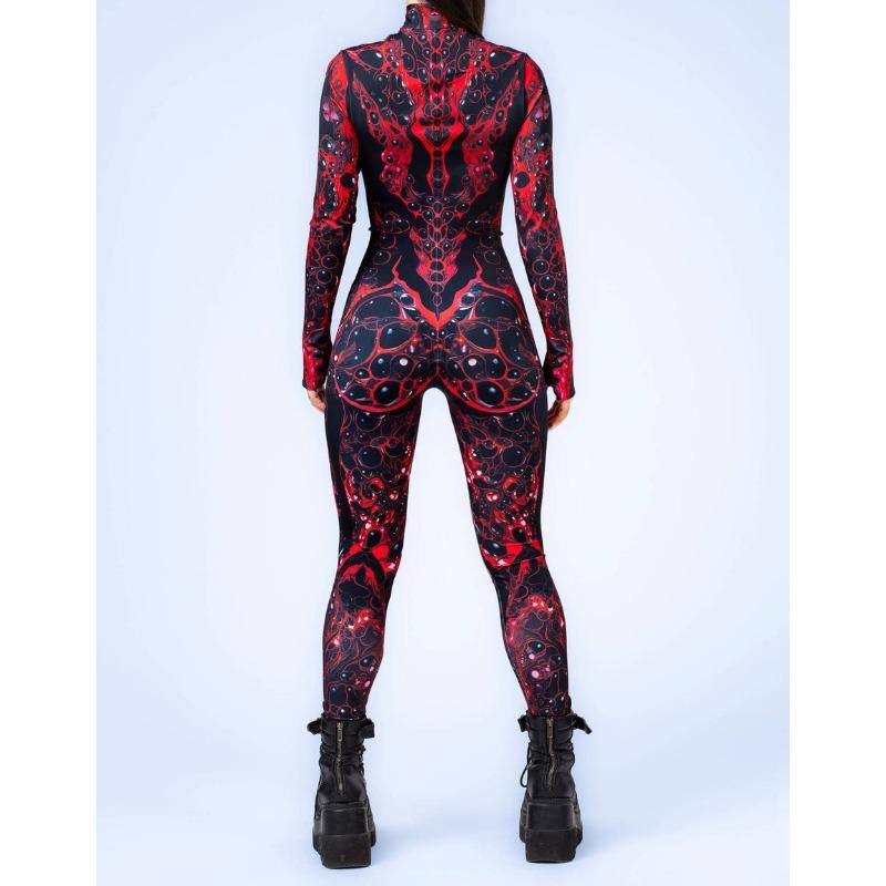 Unisex Cyber Punk 3D Digitaltryck Halloweenfest Rollspelsdräkt Kvinnor Män Cosplay Kostym Karnevals Jumpsuit