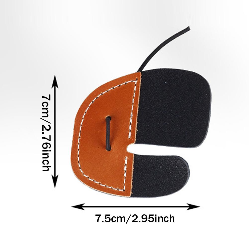 Archery Finger Tab Protector Thick Leather Bow Arrows Protective Equipment Gear Guard Pad Finger Tab Archery Glove Protecti I9Z6