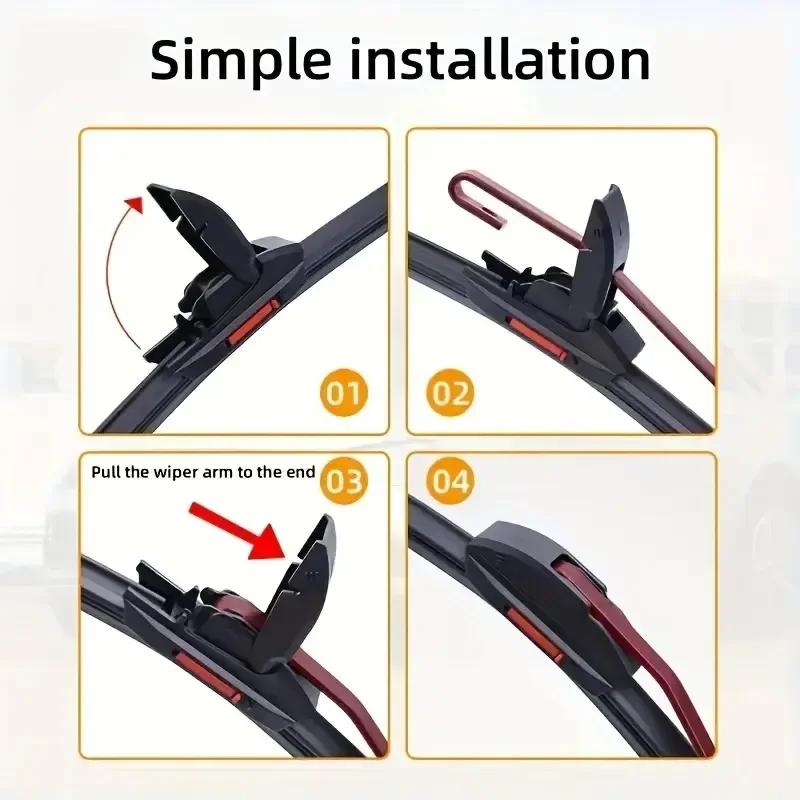 9 Sizes Universal Car Wiper Mute Car Front Windshield Wiper Soft Double Rubber Strip Windshield Windscreen Wipers Accessory