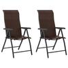 VidaXL Set of 2 Folding Garden Chairs, Patio Seats, Balcony Chairs, Outdoor Patio Furniture, Brown Resin 4007138