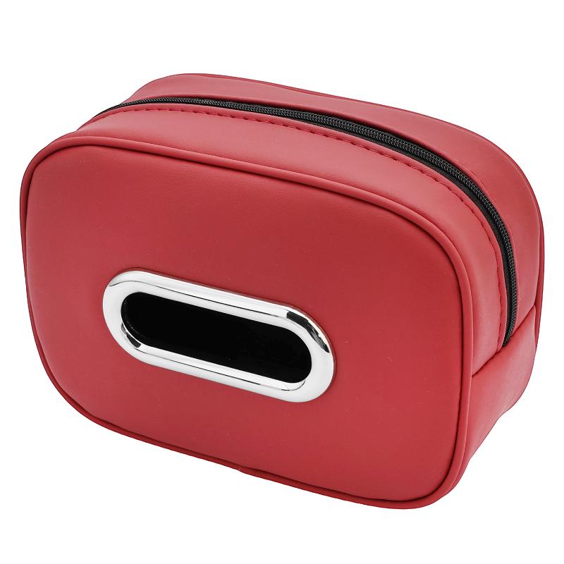 

New Car Tissue Box Holder Nappa Leather Car Center Console Armrest Napkin Box Sun Visor Backseat Tissue Case With Fix Strap