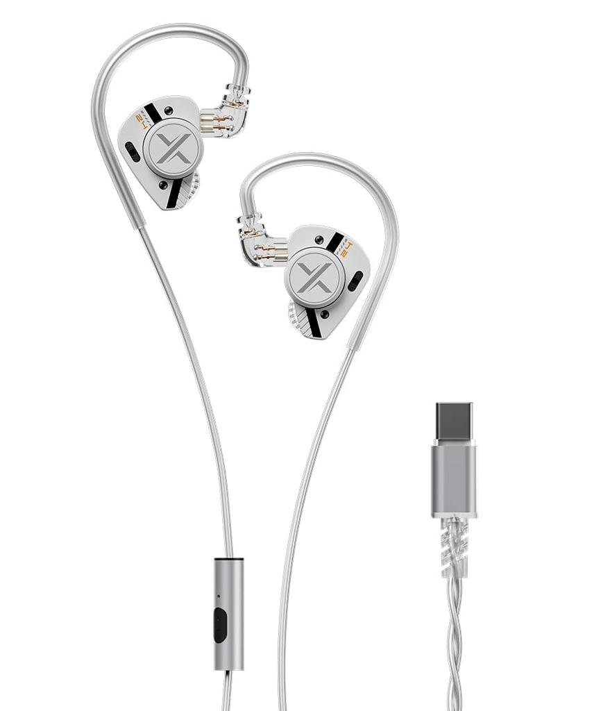 Fanmusic ooopusX Op.24 2DD+4BA Hybrid In-Ear Headphones Wired Monitor Earphones Type C Microphone