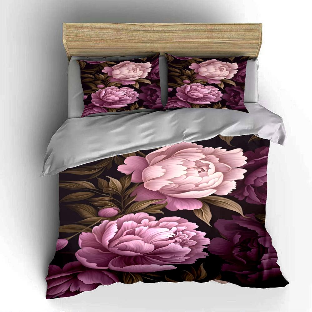 Elegant Floral Pattern Bedding Set Bedding Set (1 Duvet Cover, 2 Pillowcases, Duvet Not Included)