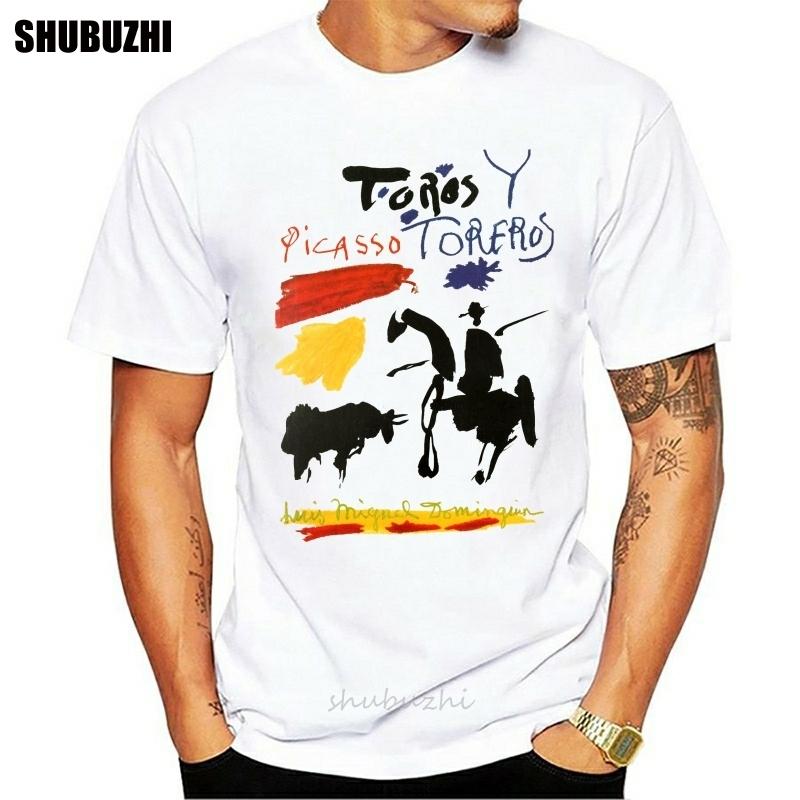 Men tshirt Toros Y Toreros Bulls and Bullfighters Artwork By Pablo Picasso T Shirt Book Cover Classic T Shirt drop shipping