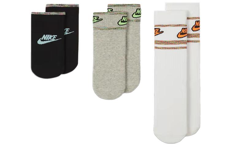 Nike Ankle Socks Unisex 3 Pack White/Gray/Black DA2601-902 M