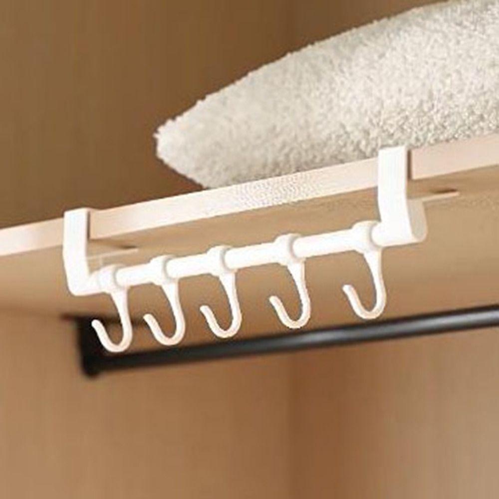 Snap-On Towel Bar Hanging Holder Plastic Cabinet Door Hanger Cabinet Towel Rag Rack  Bathroom