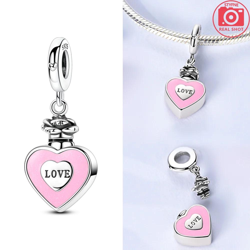 Copper Original Bead Inlaid Zirconium Bowknot Love Heart Balloon Charms Pendants Fit Bracelet Diy Jewelry Marking