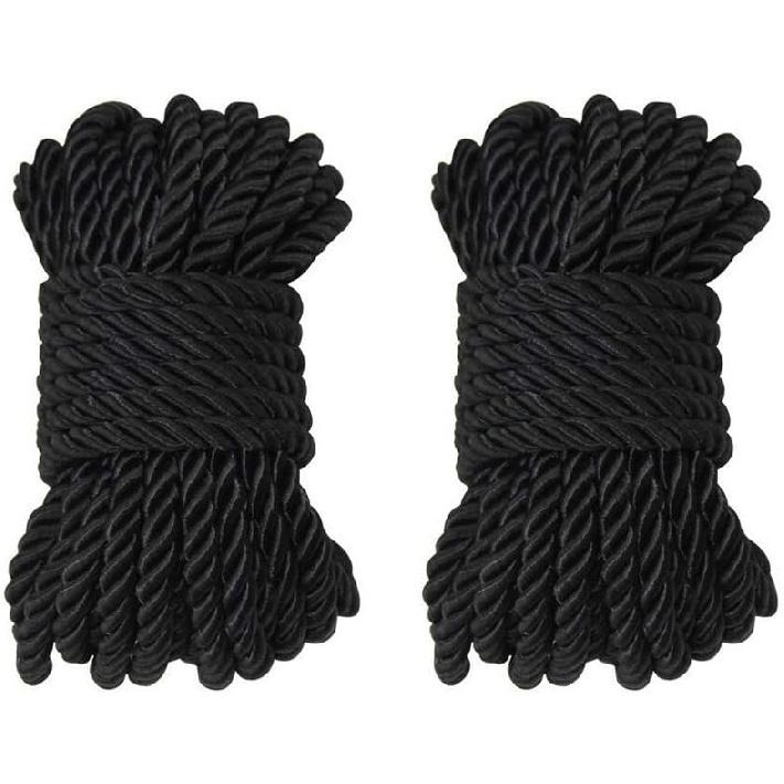 

32 фута 8 мм(1/3 дюйма) Диаметр Мягкий Шелковый Канат Прочный Плетеный Витой Канат, 10 м Прочный Универсальный Шпагат Веревка Шнур Нить Блестящий Шнур Blackx2