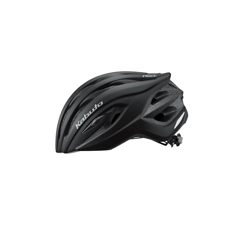 KABUTO RECT Bicycle Helmet, Matte Black, Size: M/L (Head Circumference: 57-60cm), JCF Approved
