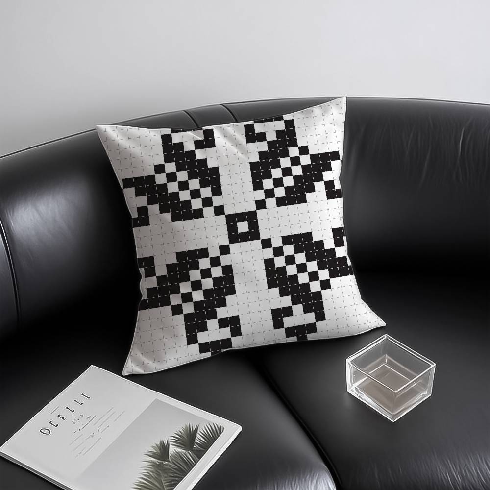 Pixel-Art-Drucktextur Kissenbezug Milbendicht Verdeckter Reißverschluss Sofa Bett