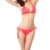 Sexy Women Summer Solid Color Halter Bandage Bra Briefs Bikini Set Swimwear