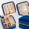 Simple ins Portable Jewelry Box Mini Jewelry Storage Box Blue