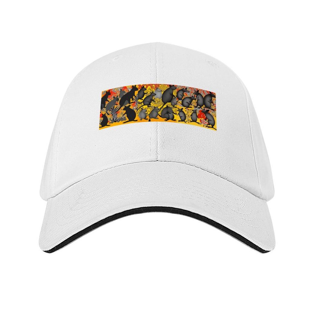 Wallaby art 3 Baseball Cap Beach fishing hat Snap Back Hat Anime Mens Womens