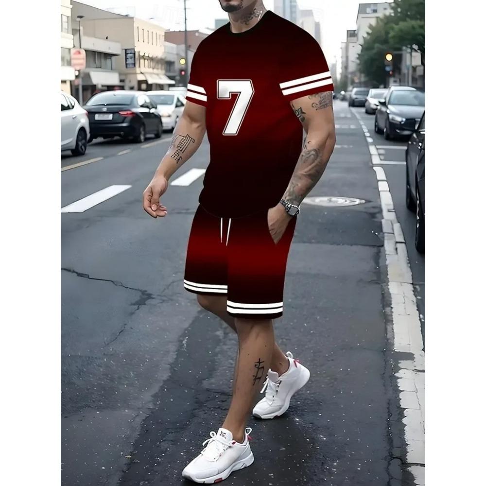 2026 New 3D Animal Print Men's T-shirt And Shorts Set Summer Casual Men's Short-sleeved Top Urban Street Men's Sports Shorts