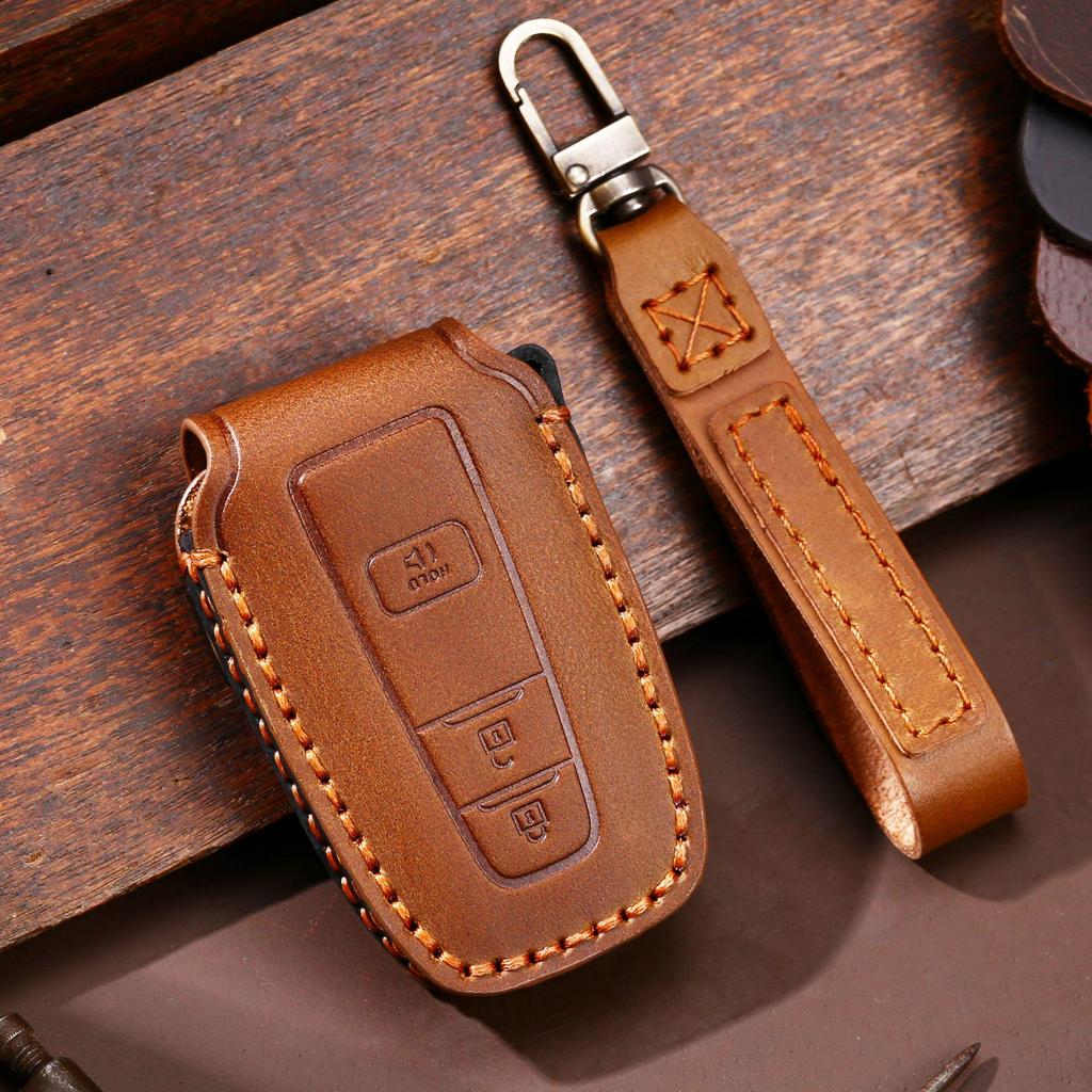 Handgefertigte Toyota-Schlüsselhülle aus echtem Leder: Schutzhülle für Autoschlüssel