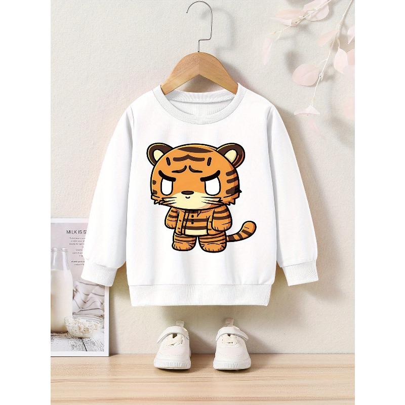 Spring/Autumn Cartoon Print Round Neck Sweatshirt Sportswear