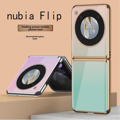 Nubia Flip Hoes: Elektrogegalvaniseerde Glazen Verloophoes - Creatief, Woordeloos Ontwerp