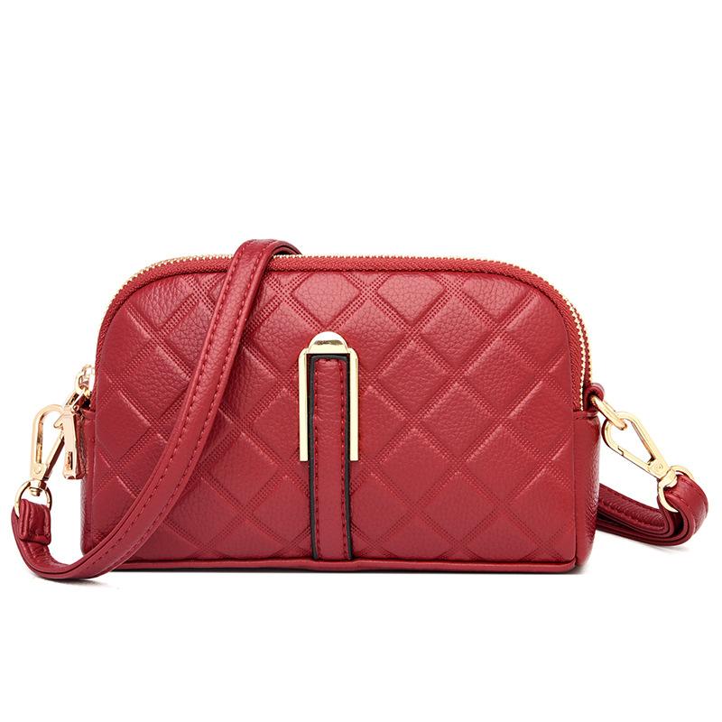 Women's bag 2025 new fashion diamond clutch bag versatile simple middle-aged mother single shoulder messenger bag