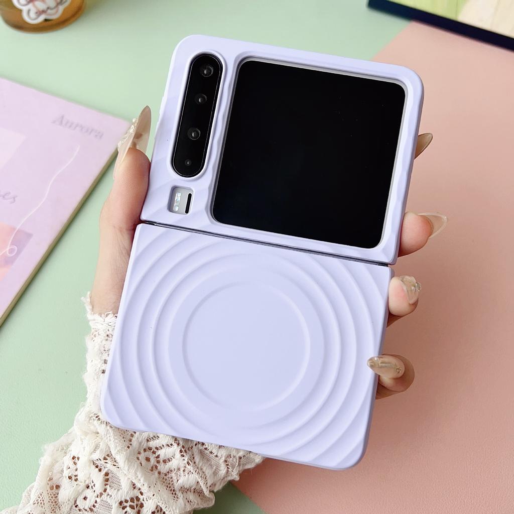 Applicable to Huawei purax mobile phone case magnetic ripple pattern simple solid color novaflip new pc anti-drop hard case