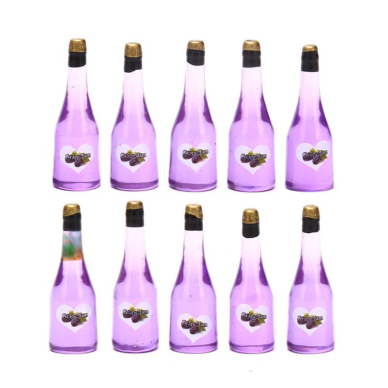 Various Styles 10pcs Mini 1/12 Dollhouse Miniature Simulation Whisky Wine Bottles Pretend Play Toys Doll Food Drink Accessories