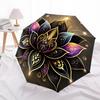 1pc Golden Lotus Mandala Umbrella with Plastic Handle,Suitable for All Seasons Home Travel Outdoor UmbrellaDD1016
