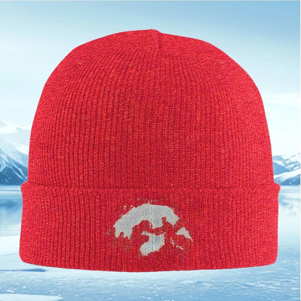 New Abstract shapes with dark contour Unisex Women Unisex Knitted Hat Beanie Pullover Cap Winter Thermal Warm Christmas Outdoor Cyc