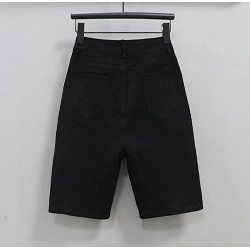 Women's Korean Style High-Waisted Straight-Leg Denim Pants - Versatile, Casual, Stretch for Cycling and Everyday Wear