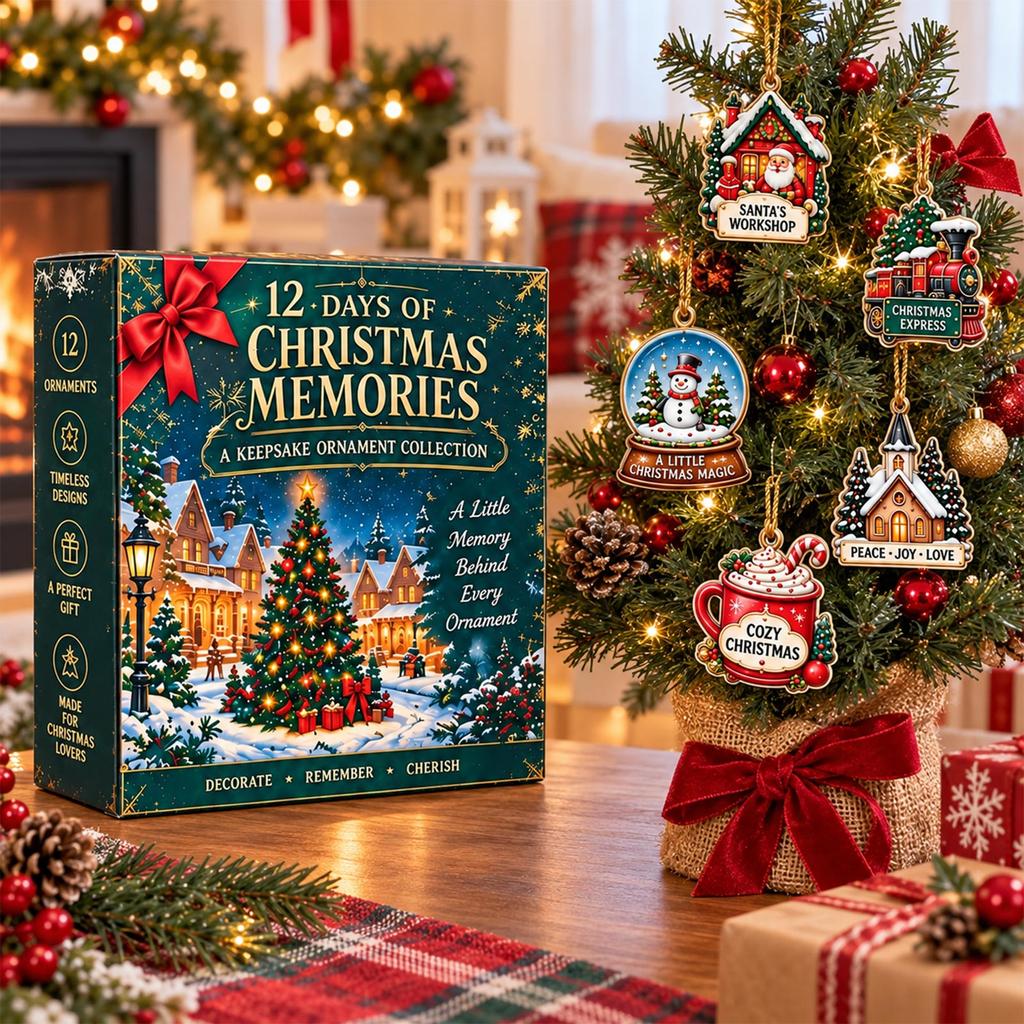 2D Flat Airplane Box 12-Day Christmas Holiday Decoration Acrylic Advent Calendar